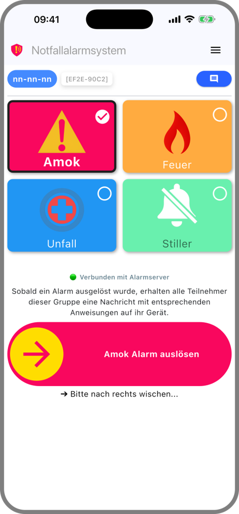 Unterstützte Alarmtypen Übersicht